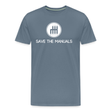 SAVE THE MANUALS T-SHIRT - steel blue