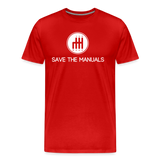 SAVE THE MANUALS T-SHIRT - red