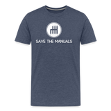 SAVE THE MANUALS T-SHIRT - heather blue