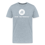 SAVE THE MANUALS T-SHIRT - heather ice blue